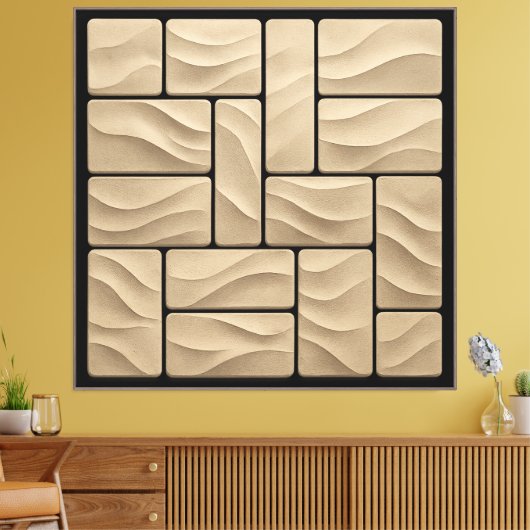 Textured 3D Panels Wall Art Canvas Afdruk (Insitu (Woonkamer))