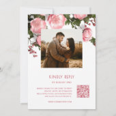  Textured 3D Roses  White Wedding  | Photo Kaart (Achterkant)