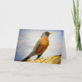 Textured American Robin Wenskaart Kaart