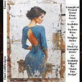 Textured Art, Elegant Lady in Blue EL4R Decoupage Tissuepapier