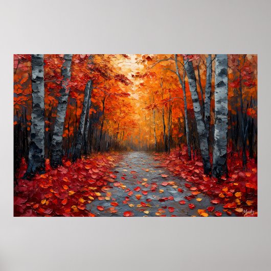 Textured Autumn Forest Art Print voor Gezellig Hui (Voorkant)