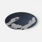 Textured Blue Natitivity Papieren Bordje (Gekanteld)