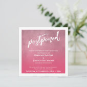 Textured Bold Pink Ombre Uitgestelde bruiloft Kaar Kaart (Staand voorkant)