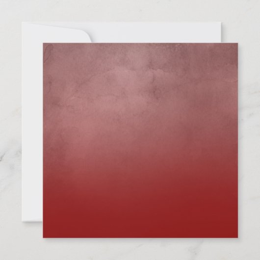 Textured Bold Red Ombre Uitgestelde bruiloft Kaart (Achterkant)