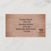 Textured Brown Praying Hands Three Cross Church Visitekaartje (Achterkant)