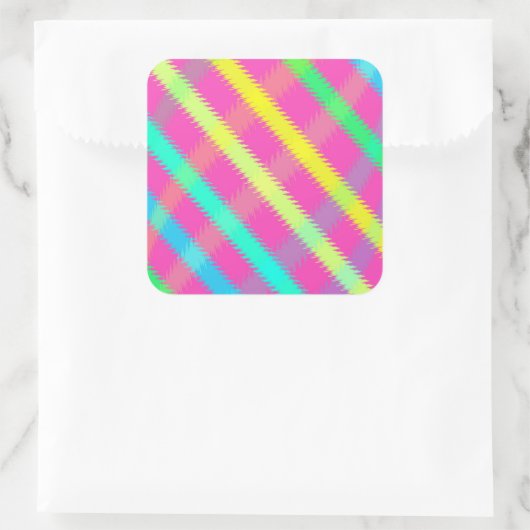 Textured Check Vierkante Sticker (Tas)