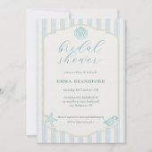 Textured Coastal Seashell Nautical Bridal Shower Kaart (Voorkant)