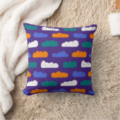 Textured Crayon Clouds op Royal Paarse Kussen (Deken)