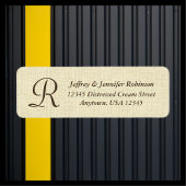 Textured Cream Naam en adreslabel Monogram Etiket