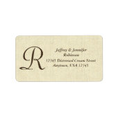 Textured Cream retour adreslabel Monogram Etiket (Voorkant)