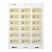 Textured Cream retour adreslabel Monogram Etiket (Full Sheet)