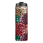 Textured Diagonal Animal Print Swirl Thermosbeker (Voorkant)