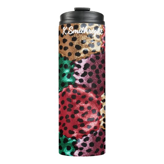 Textured Diagonal Animal Print Swirl Thermosbeker (Voorkant)