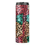 Textured Diagonal Animal Print Swirl Thermosbeker (Achterkant)