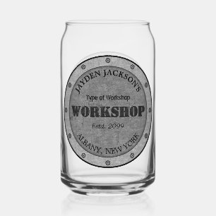 Textured Effect Shop Workshop loods Man grotbier Blikvorm Glas