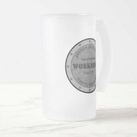 Textured Effect Shop Workshop Shed Man Cave Matglas Bierpul (Voorkant rechts)