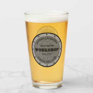 Textured Effect Shop Workshop Shed Man Cave Pint Glas