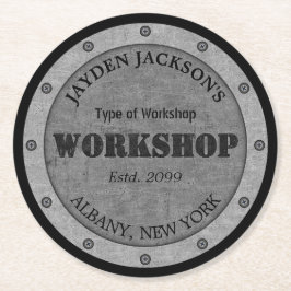 Textured Effect Shop Workshop Shed Man Cave Ronde Kartonnen Onderzetter