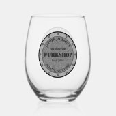 Textured Effect Shop Workshop Shed Man Cave Wijnglas Zonder Voet (Achterkant)