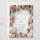 Textured Floral Wreath  Wedding Kaart (Voorkant)