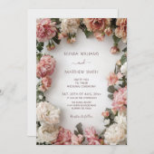 Textured Floral Wreath  Wedding Kaart (Voorkant / Achterkant)