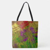 "Textured Florals" (groot) schoudertote Tote Bag (Voorkant)