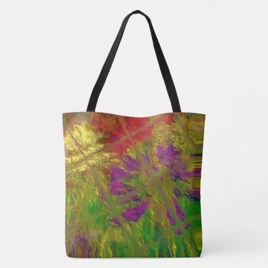 "Textured Florals" (large) Shoulder Tote Tote Bag (Achterkant)
