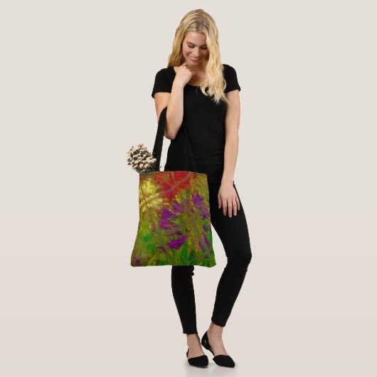 "Textured Florals" (large) Shoulder Tote Tote Bag (Op model)