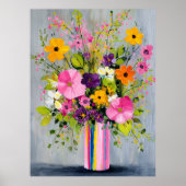 Textured Flowers in a Vase Poster (Voorkant)