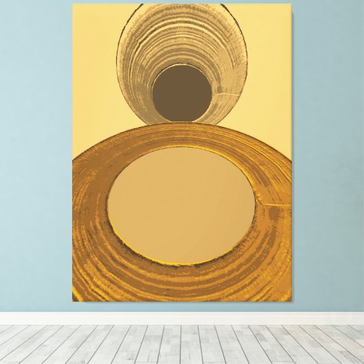 Textured Gold Abstract Geometric Contemporary Canvas Afdruk (Insitu (Houten vloer))