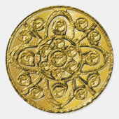 Textured Gold Filigree Ronde Sticker (Voorkant)