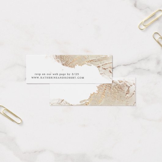 textured Gold folie Wedding Website Kaart (Kantoor)