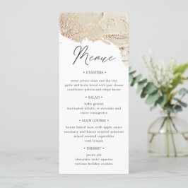 Textured Gold Wedding Dinner Menu Kaart