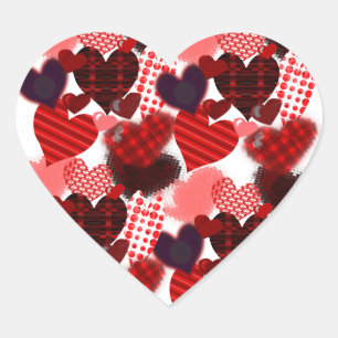 Textured Heart Collage Hart Sticker