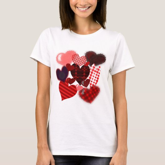 Textured Heart Collage T-shirt (Voorkant)