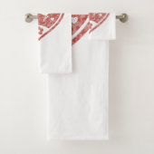 Textured Heart Flamingo Love Bad Handdoek (Insitu)