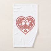Textured Heart Flamingo Love Bad Handdoek (Handdoek)