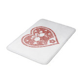 Textured Heart Flamingo Love Badmat (Gekanteld)