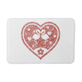 Textured Heart Flamingo Love Badmat
