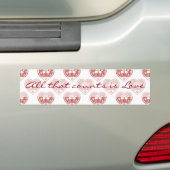 Textured Heart Flamingo Love Bumpersticker (Op auto)
