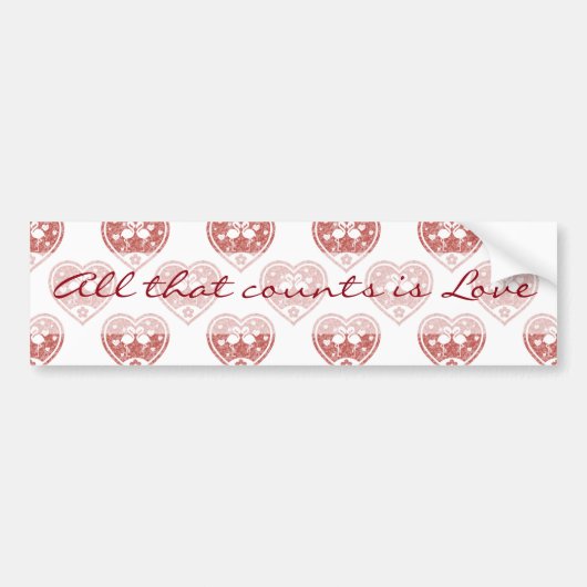 Textured Heart Flamingo Love Bumpersticker (Voorkant)