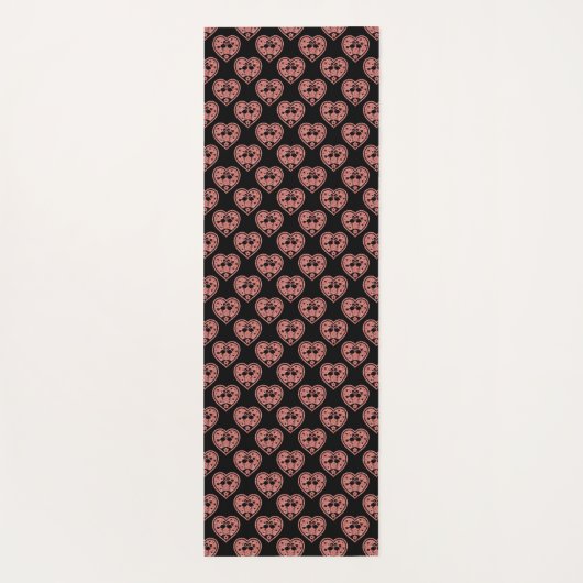 Textured Heart Flamingo Love - Custom Background Yogamat (Achterkant)