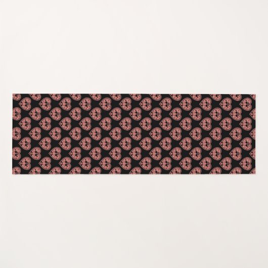 Textured Heart Flamingo Love - Custom Background Yogamat (Voorkant (horizontaal))