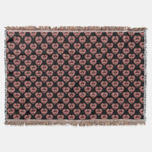 Textured Heart Flamingo Love Deken (Voorkant)