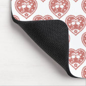 Textured Heart Flamingo Love Muismat (Hoek)