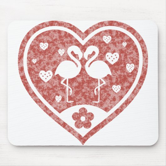 Textured Heart Flamingo Love Muismat (Voorkant)