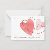 Textured Hearts Classroom Valentijn Kaart Notitiekaartje (Voorkant)