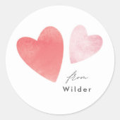 Textured Hearts Classroom Valentijn Kaart Ronde Sticker (Voorkant)
