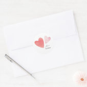 Textured Hearts Classroom Valentijn Kaart Ronde Sticker (Envelop)