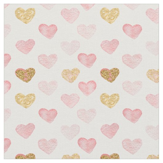 Textured Hearts Patterned Fabric Stof (Close Up)